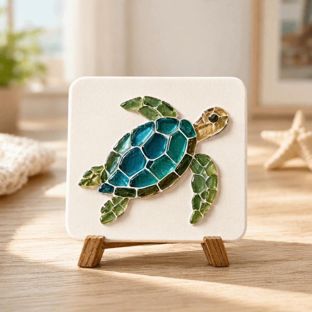 Glass Tiles Mosaic Kit Mosaic Craft Supply Glass Mosaic Kit Ocean Animals Arts For Beginner