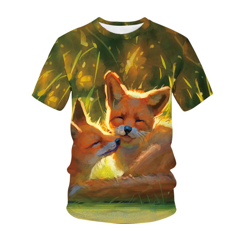 Kawaii Animals Foxes 3D Printed Kids T Shirt Fashion Casual Cartoons T Shirt Boys Girls Детская одежда для девочек