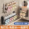 Household Double-layer Folding Shoe Rack, Simple Non-punching Shoe Storage Rack, Bathroom, Full Metal Shelf.