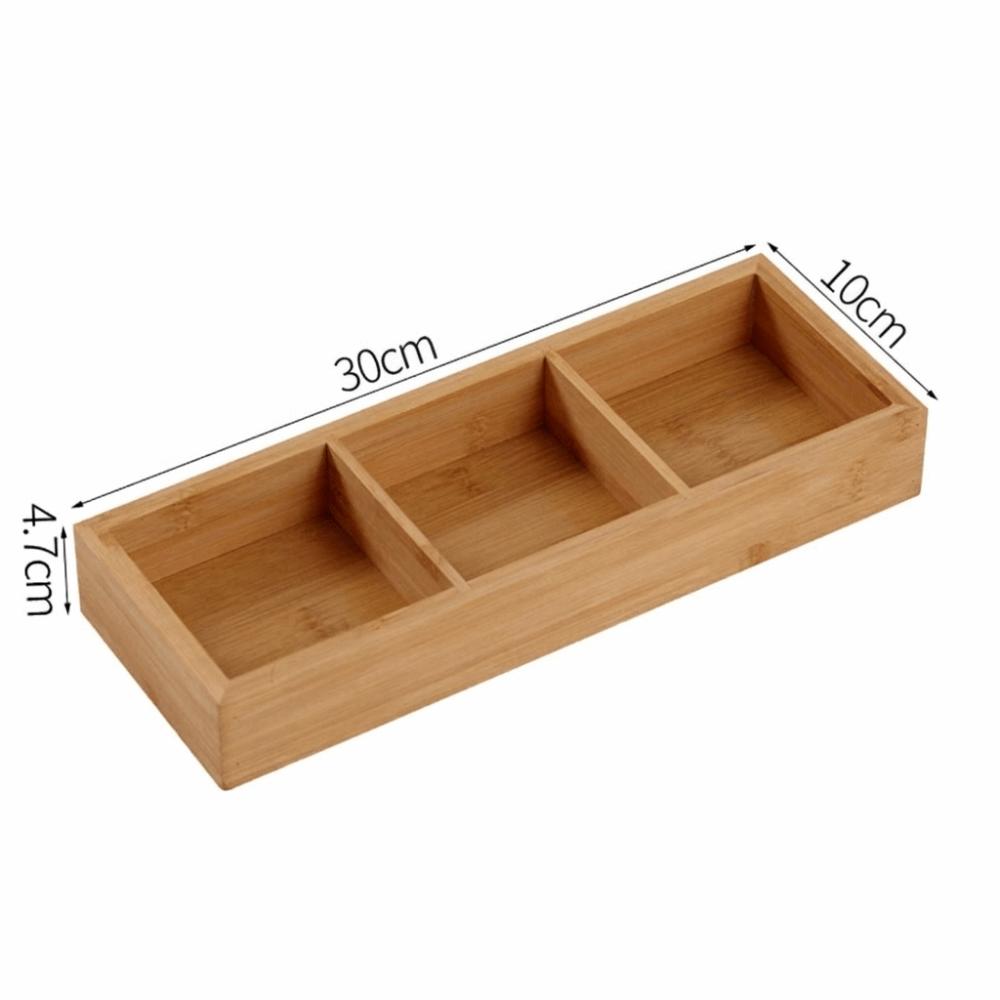 Bamboos Serving Tray Independent Separate Snack Tray Easy To Wipe Display Plate Afternoon Tea