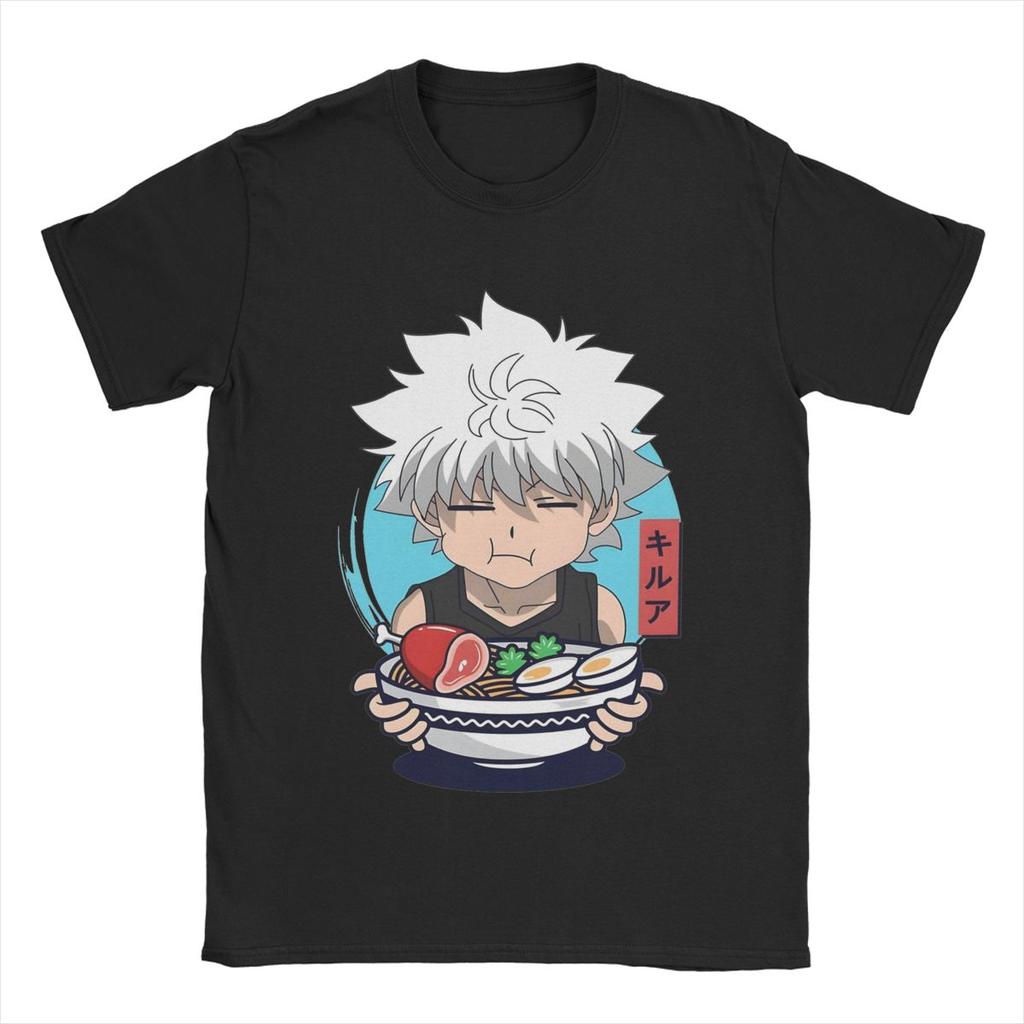 Новинка Killua Zoldyck Аниме HXH Футболки для мужчин O-образный вырез Чистый хлопок Футболка с коротким рукавом Футболка с принтом Одежда
