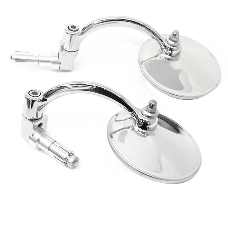 Motorbike Rearview Mirror Bent Bar Round Mirror Universal Handlebar Mirror Reflective Mirror Motorcycle Supplies