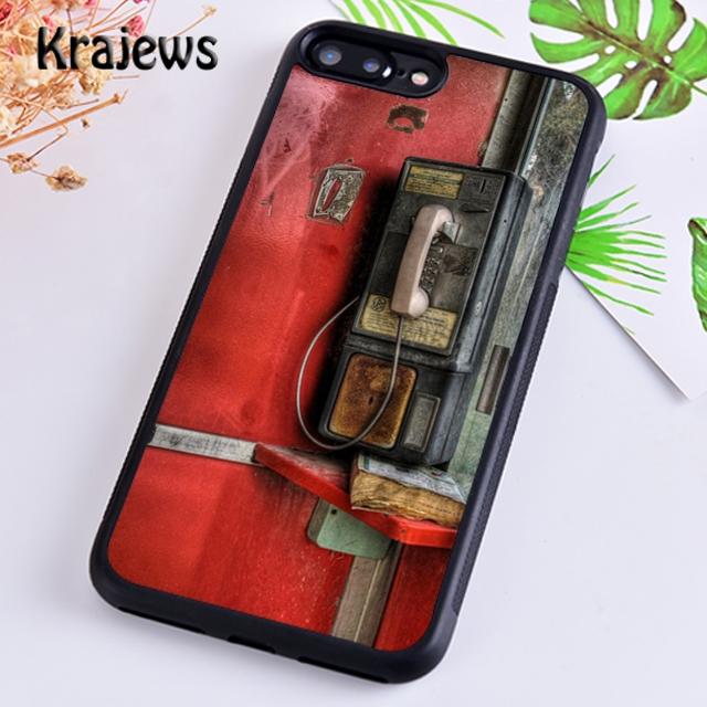 Krajews Retro red Payphone Vintage Payphone Phone Case Cover For IPhone 18 17 Air 16 15 14 plus 11 12 13 pro max Fundas