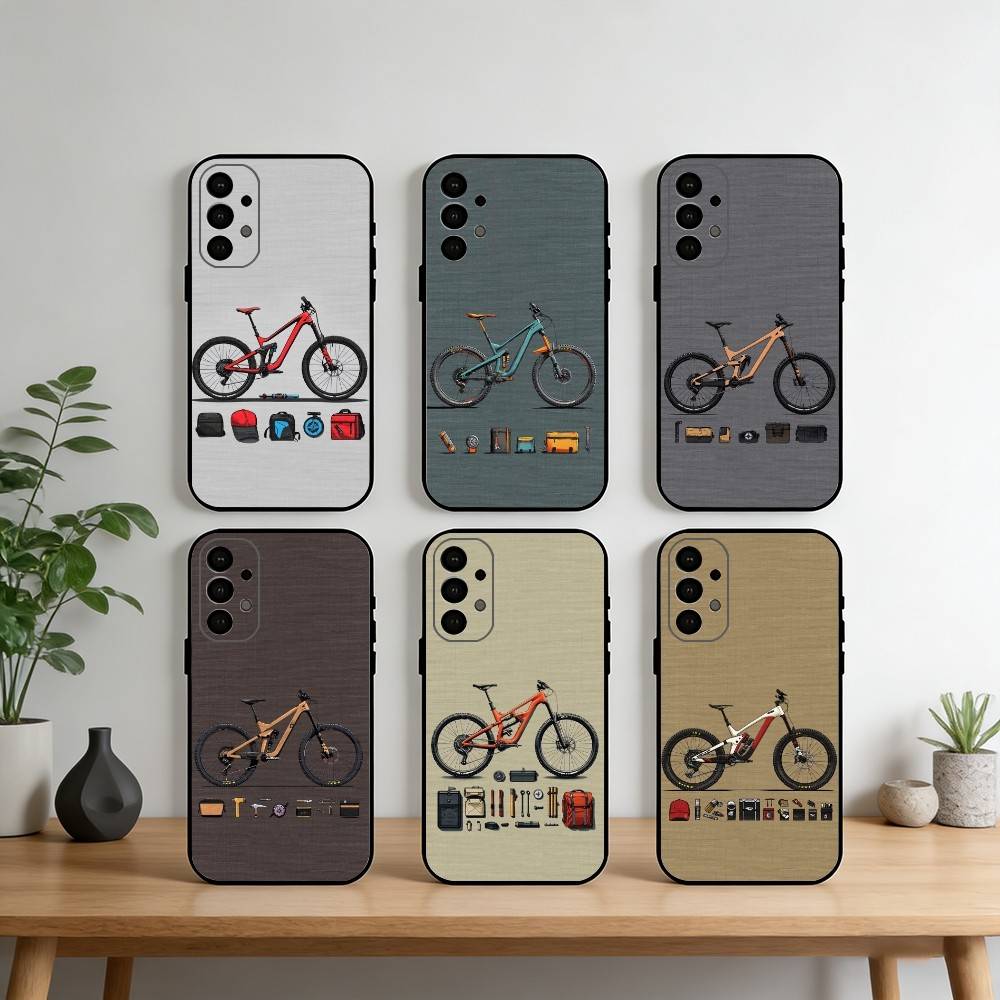 Mountain Bike Bicycle cool Phone Case For Samsung S25,S24,S21,S22,S23,S30,Ultra,S20,Plus,Fe,Note,10,9,5G Black Cover