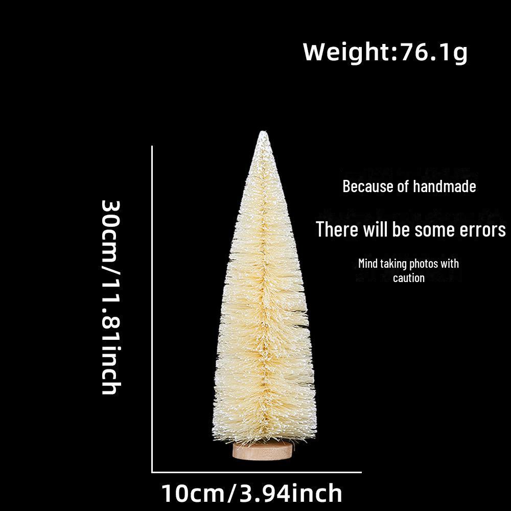 White Mini Christmas Tree Desktop Ornament - Small Christmas Decorations for Window Display