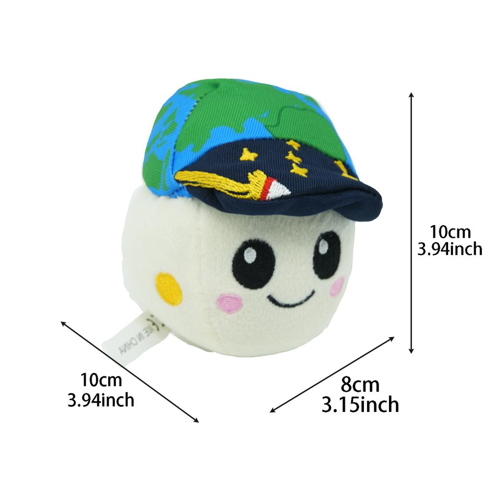 New Moon with Earth Cap Plush Toy Cute Creative Planet Stuffed Doll Round Soft Plushie Pillow Home Decor Birthday Gifts