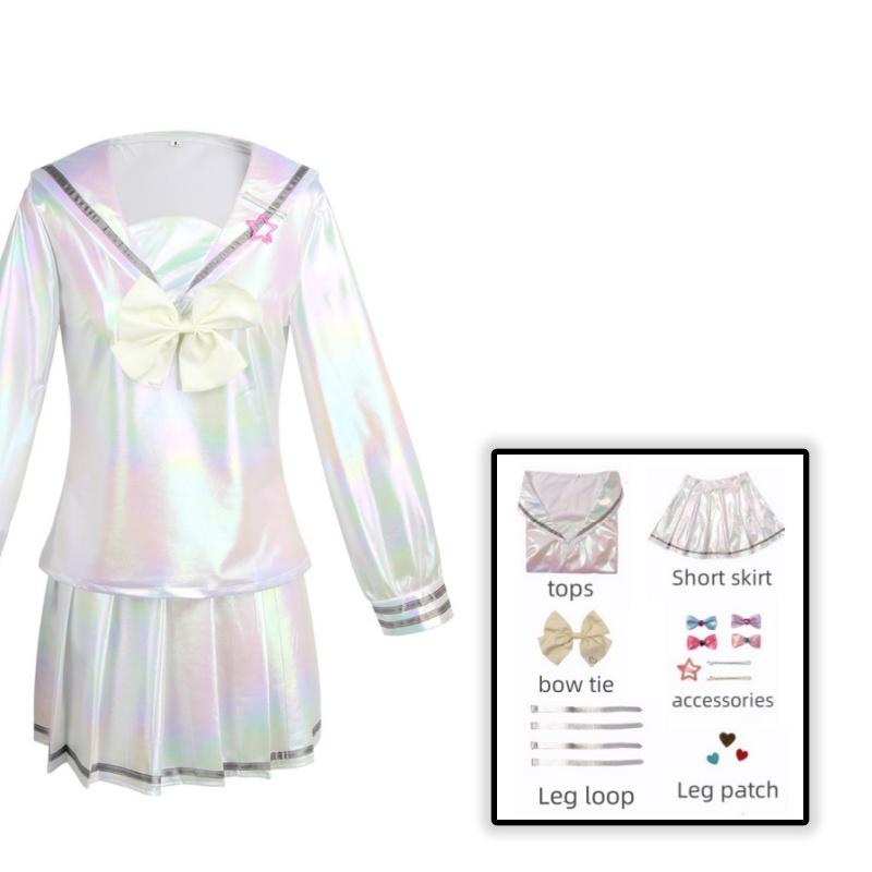 Косплей костюм Needy Girl Overdose парик Аниме школьная форма юбка из кожи комплект Abyss KAngel Ame Chan костюм для Хэллоуин вечеринки