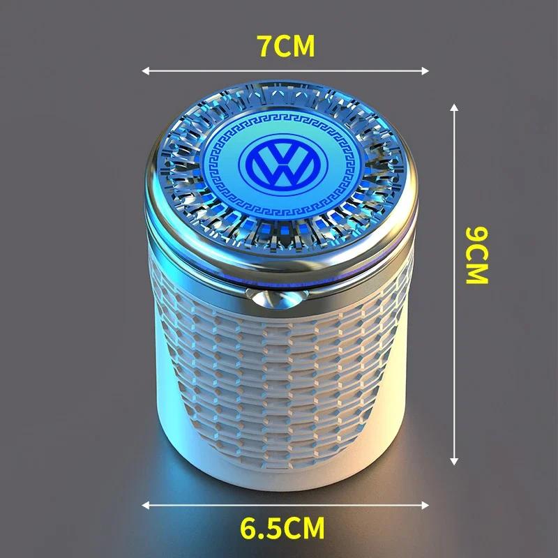 Portable Car Ashtray With LED Light Cigarette Ash Holders Cup For VW GTI Polo Golf Passat Tiguan Arteon Touareg Taigo Jetta CC