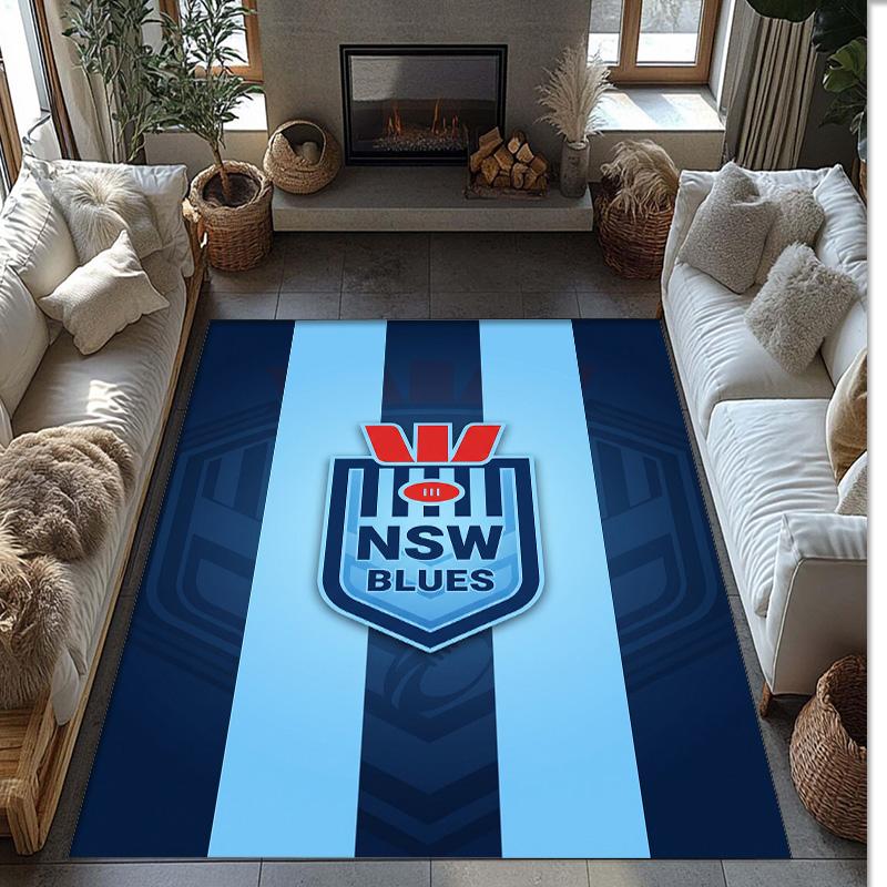 NSW Blues Crystal Velvet Carpet Soft Anti?Slip Floor Mat Comfortable Home Living Room Bedroom Decor Rug