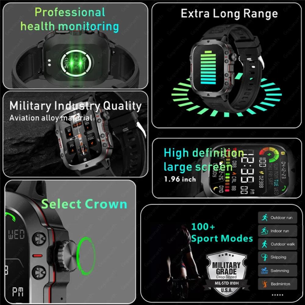 Умные часы для мультиспорта на открытом воздухе, звонки по Bluetooth, телефон, браслет с длительным временем ожидания