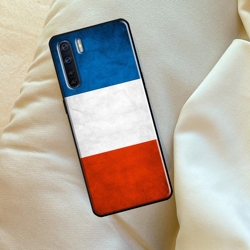 France Flag Case For Oppo A60 A80 A40 A15 A16 A17 A57 A94 A74 A54 A76 A96 A18 A38 A58 A78 A98 A6 A5 Pro