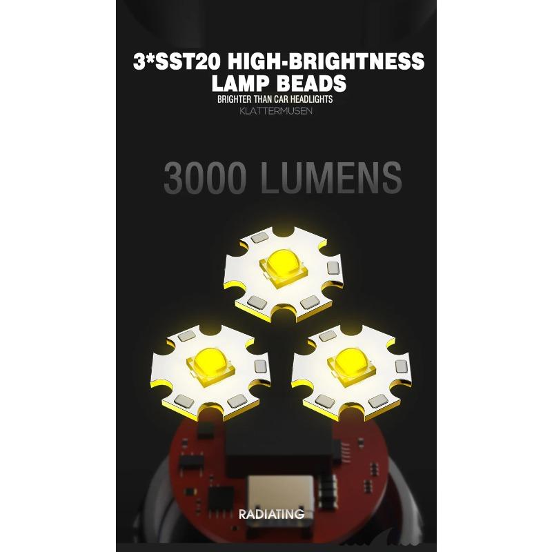 ES03 3*SST20 3000Лм Мощный светодиодный фонарик USB Перезаряжаемый 18350 6 режимов Супер яркий фонарь для кемпинга, альпинизма