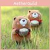 Bowl Hug Marmota Cute Animal Plush Pendant Keychain Accessory Decor Backpack