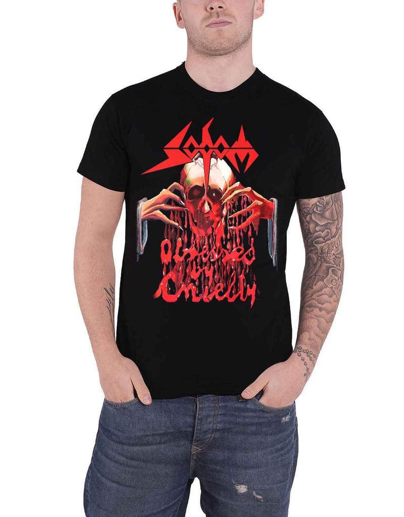 Футболка Sodom Одержимые Жестокостью Логотип Группы новая Официальная Мужская Черная Унисекс Футболка