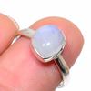 Натуральный Радужный Лунный Камень Самоцвет Этническое Серебро 925 пробы Подарочное Кольцо Р.8 j0V51