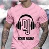 Personalised Name Dj T Shirt Custom Name Logo Shirt for DJ's Clothes Custom Personalized Gift for Men Music Gift Dj DIY T-shirts