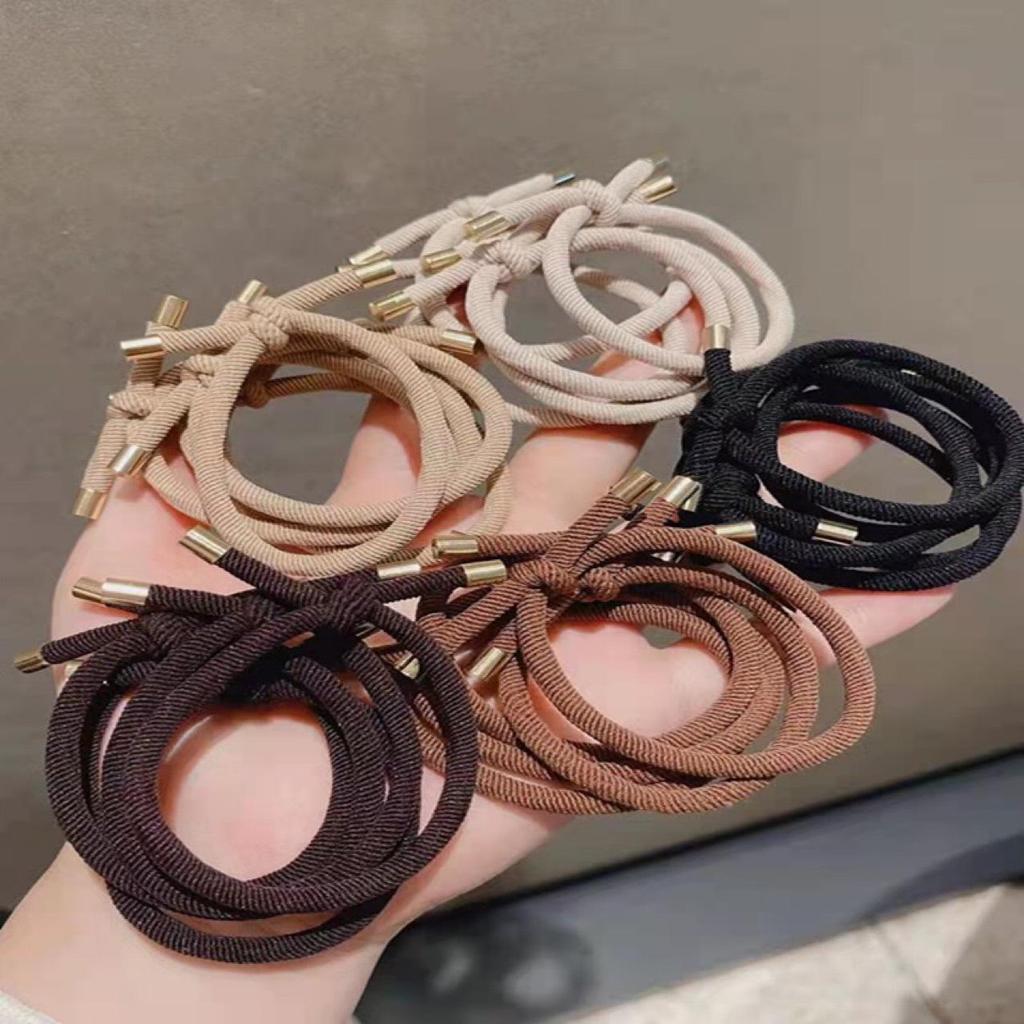 Корейский стиль, кофейный цвет, спиральная резинка для волос с узлом - Эластичная, прочная, бережно относится к волосам