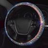 38cm Bling Rhinestones Steering Wheel Cover for Women Girl with Crystal Diamond Sparkling Car SUV Breathable Anti-Slip Universal Steering Wheel Covers