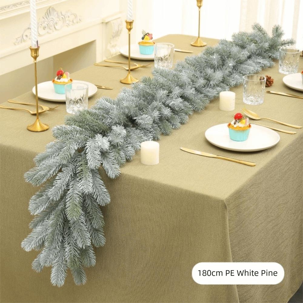 PE Simulated Rattan Artificial Xmas Table Runner New Christmas Garland Wreath Party Supplies