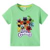 Улыбающиеся Зверята Детская Одежда Кавайный Мультяшный Смешной Футболка Мальчики Короткий Рукав Модные Топы 3-14Лет Дети Летняя Одежда