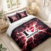 Bedding Set 1 Duvet Cover 2 Pillowcases Denmark Football Print Bedroom Home Decoration