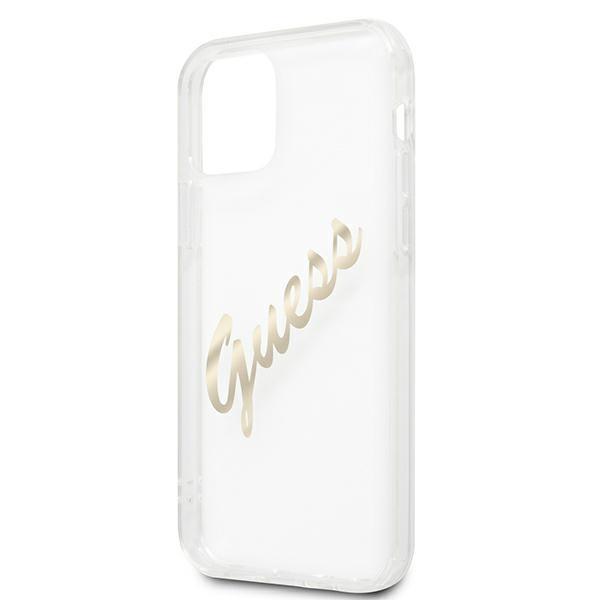 Guess Guhcp12Lktrsvgo Iphone 12 Pro Max 6,7 Transparent Hardcase Vintage Script Gold