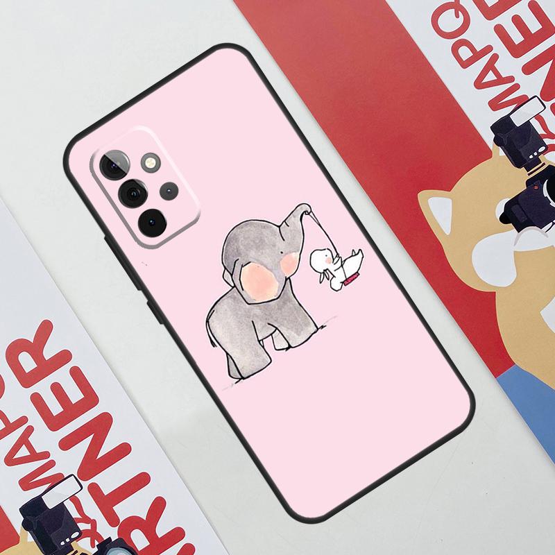 Cute Elephant Phone Case For Samsung Galaxy A53 A33 A23 A13 A52 A32 A22 A12 A51 A71 A14 A24 A34 A54 A21S
