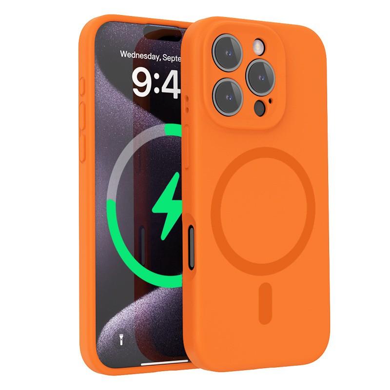 Liquid Silicone Phone Case IPhone 16 Pro Max With Magnetic Adsorption Lens Protection Shockproof Anti-Scratch