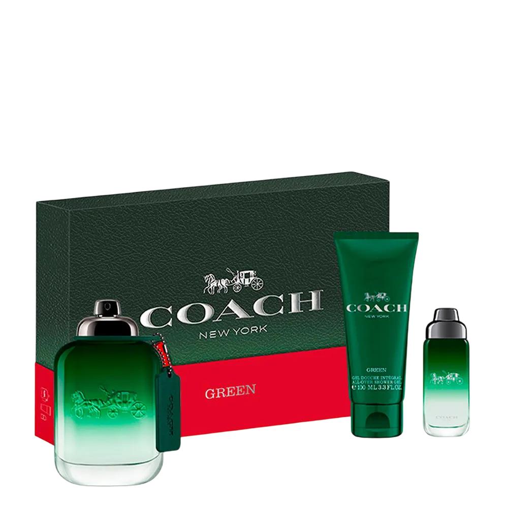 Набор Coach: Green, Туалетная вода, Для мужчин, 100 мл + Green, Туалетная вода, Для мужчин, 15 мл + Green, Гель для душа, Для тела, Все типы кожи, 100 мл