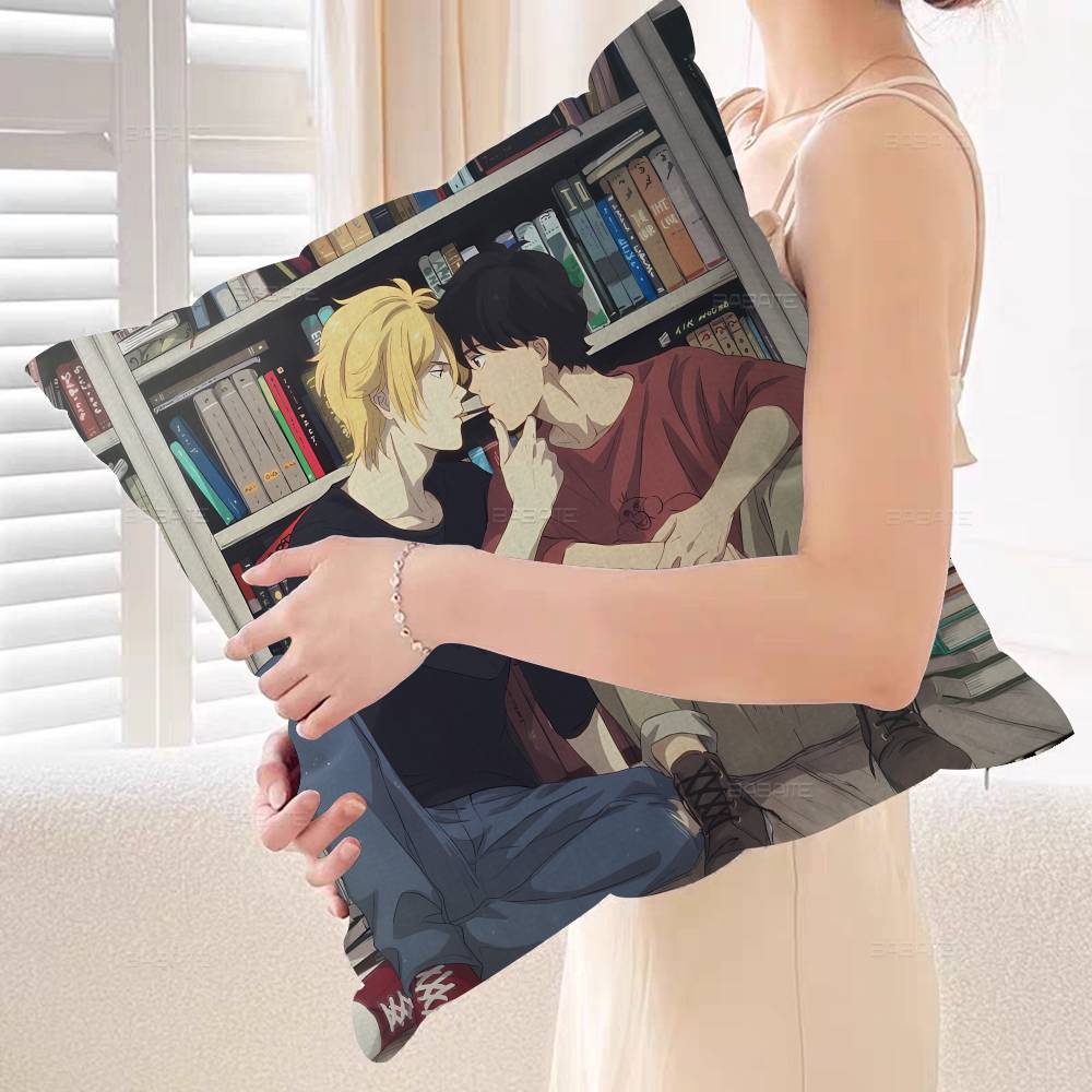 Banana Fish Pillow Cover for Bedroom Room and Living Room Sofa Decorative Cushion Cover