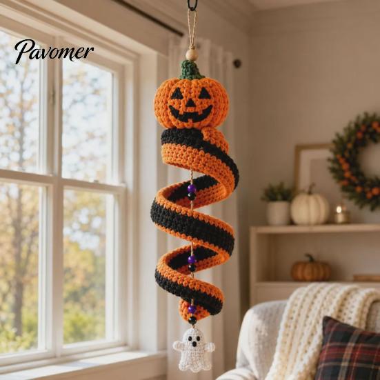 Хэллоуинское подвесное украшение, набор для рукоделия крючком DIY, форма призрака/пингвина/оленя/пряничного человечка/тыквы, спиральный простой набор-руководство по изготовлению призрака