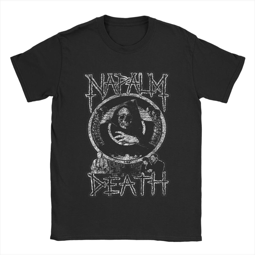 Napalm Death Мужская футболка Группа Смешная футболка Футболки с коротким рукавом и круглым вырезом Чистый хлопок Подарочная одежда
