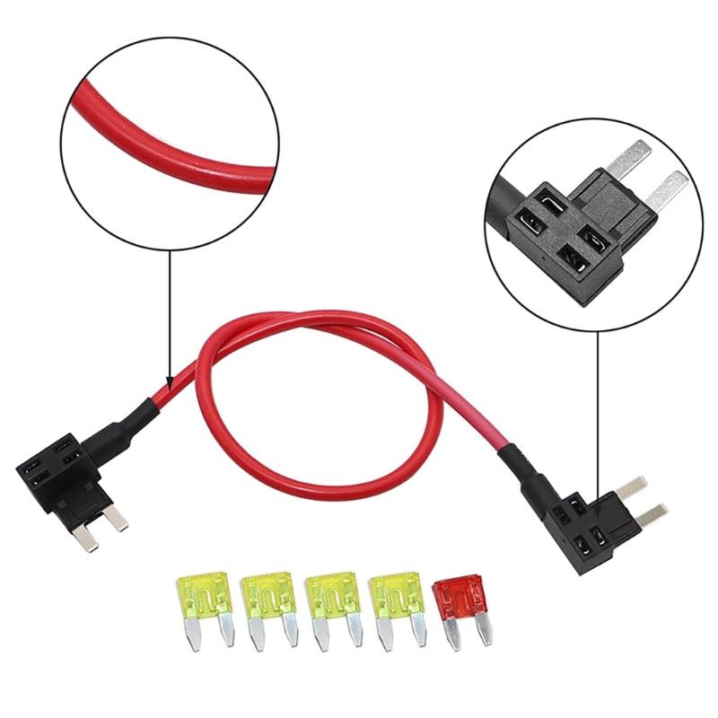 Double Head Fuses Adapter Power Tap for Vehicles Motorcycles Equipment with Easy Installation and Durablity Insulation
