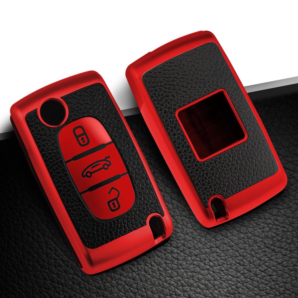 Кожаный чехол для дистанционного ключа из ТПУ для Peugeot 107 207 307 308 407 607 3008 5008 для Citroen Xsara Picasso C5 C6 C8 без ключа