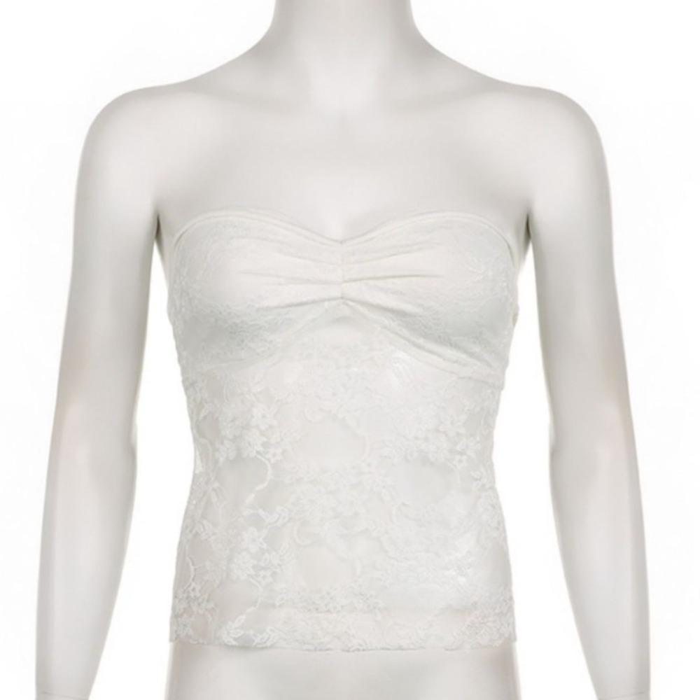 Sweet Lace Bra Camisole Streetwear Tube Tops Chic Strapless Vest Tops Summer