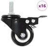 16 Piece Swivel Casters with Brakes 50 mm