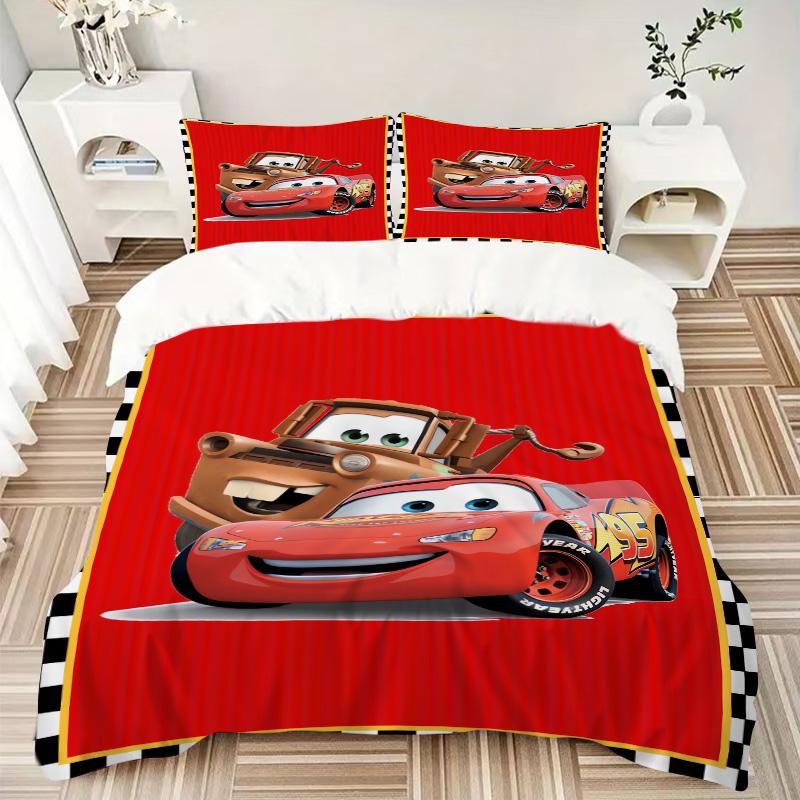 Cars Movie Characters Print 3Pcs Bedding Setduvet Cover With 2 Bedropillowcase Home Birthday Gift
