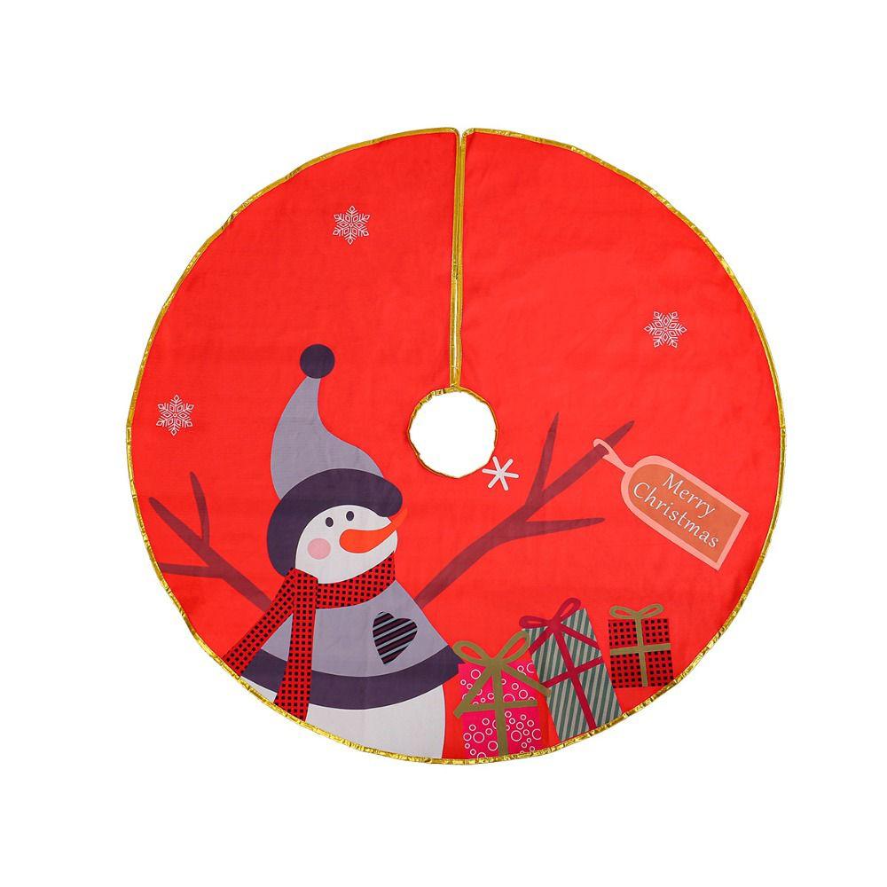 Exquisite Cartoon Christmas Tree Skirt Snowflake Crafts Tree Surround Base Set Santa Claus Red Merry Christmas Decorations Home