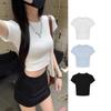 Women's Summer Slimming Short Sleeve Crop Top - Spicy & Pure Casual Style for Petite Figures
