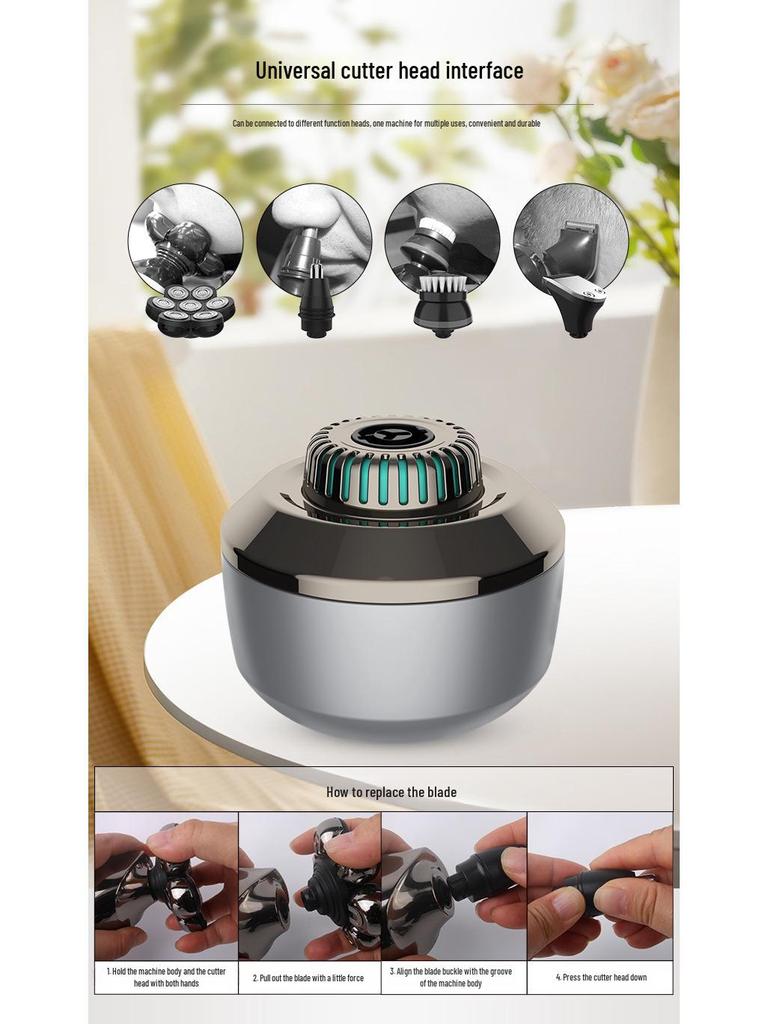 Многофункциональная перезаряжаемая электрическая бритва для мужчин - Цифровой дисплей, для бритья головы налысо, для всего тела и бороды, моющаяся бритва