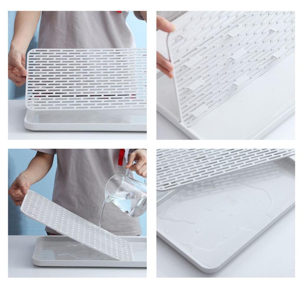 White Double Layer For Kitchen Sink Plates Rack Dish Drying Rack Kitchen Organizer Fruit Tray