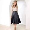 Women's Leather Skirt Autumn and Winter High Waist Mid-Length Pleated Skirt