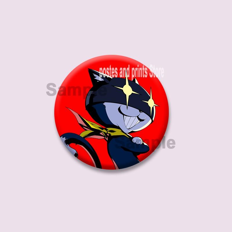 Game P-Persona 5 Round Badges Ann Takamaki Ren Amamiya Button Pins Bag Clothing Decorations Brooch Collectibles Jewelry Gifts