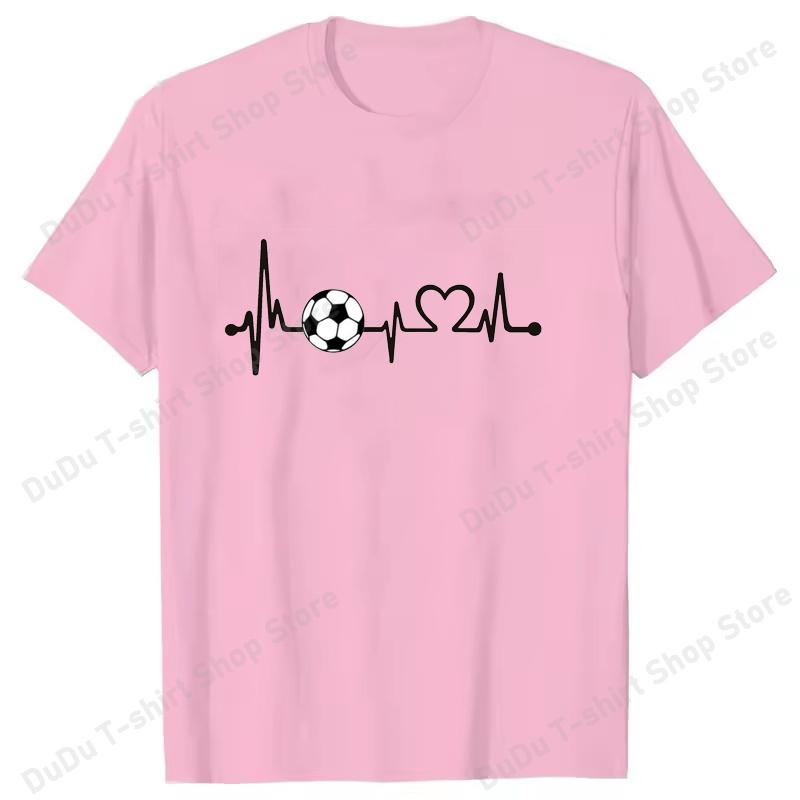 Fashion Heartbeat Football Print Short Sleeve Unisex Women Summer Cool Casual Outdoor T Shirts Tops 2026 Football Fan T Shirts