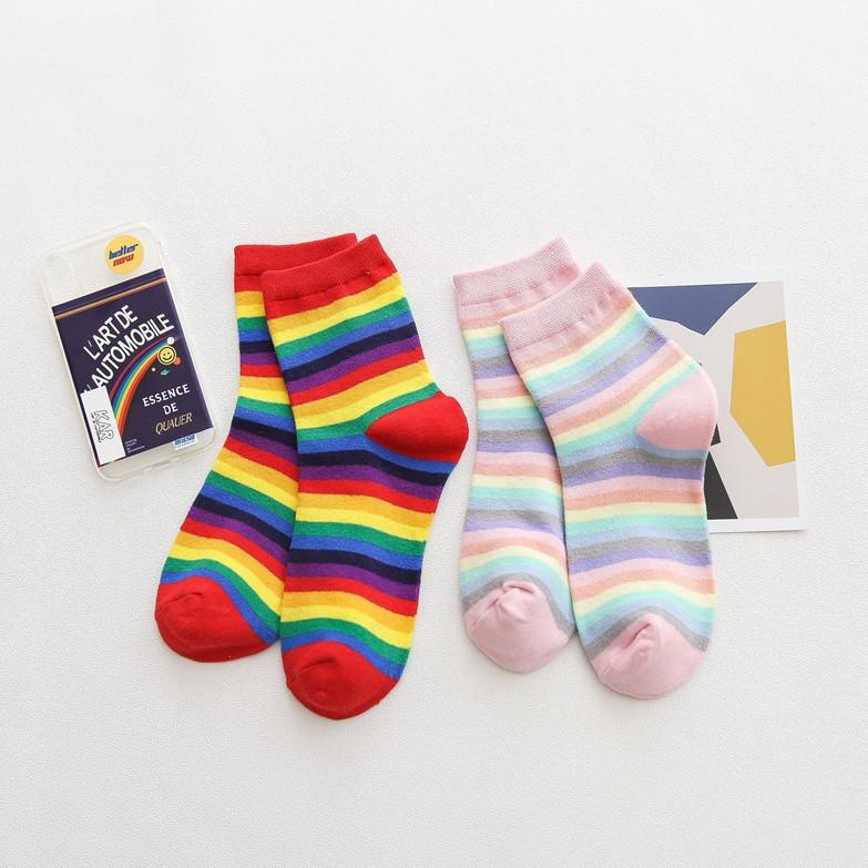 Striped Cotton Womens Custom Logo Crew Sock Christmas Socks Fashion Designer Sparkle Sox