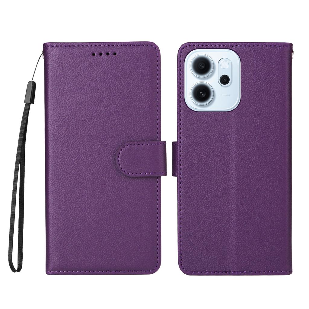 For Oppo Reno15 F 5G Case RFID Blocking 3 Card Slots PU Leather Phone Cover with Wrist Strap