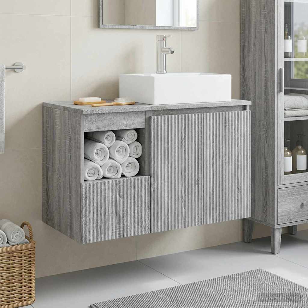 Bathroom Furniture Set 2 Pieces Grey Sonoma Engineered Wood