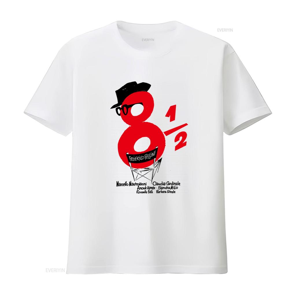 Vintage Federico Fellini 8 1 2 Movie Poster T Shirt For Unisex Retro Style Unique Design Available In Size Xxl Vintage Soft