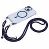 Для iPhone 15 Прозрачный чехол Совместимый с MagSafe Ударопрочный чехол для телефона из ПК+ТПУ с длинным ремешком