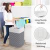 75 Large Capacity Laundry Basket Collapsible Laundry Storage Basket Waterproof Cotton Linen Laundry Hamper with Handles